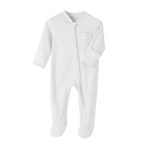 100% Cotton Newborn Baby Clothes Solid Color Jumpsuit Rompers Zipper