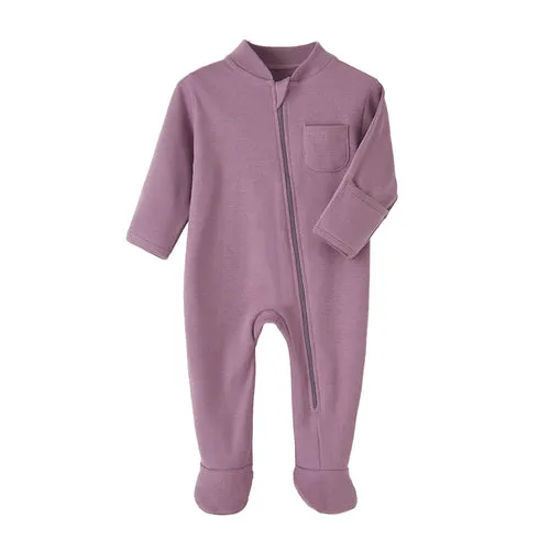 100% Cotton Newborn Baby Clothes Solid Color Jumpsuit Rompers Zipper