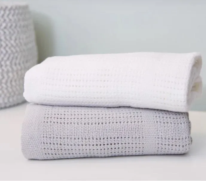 2-Pack Cellular Blanket - Grey/White