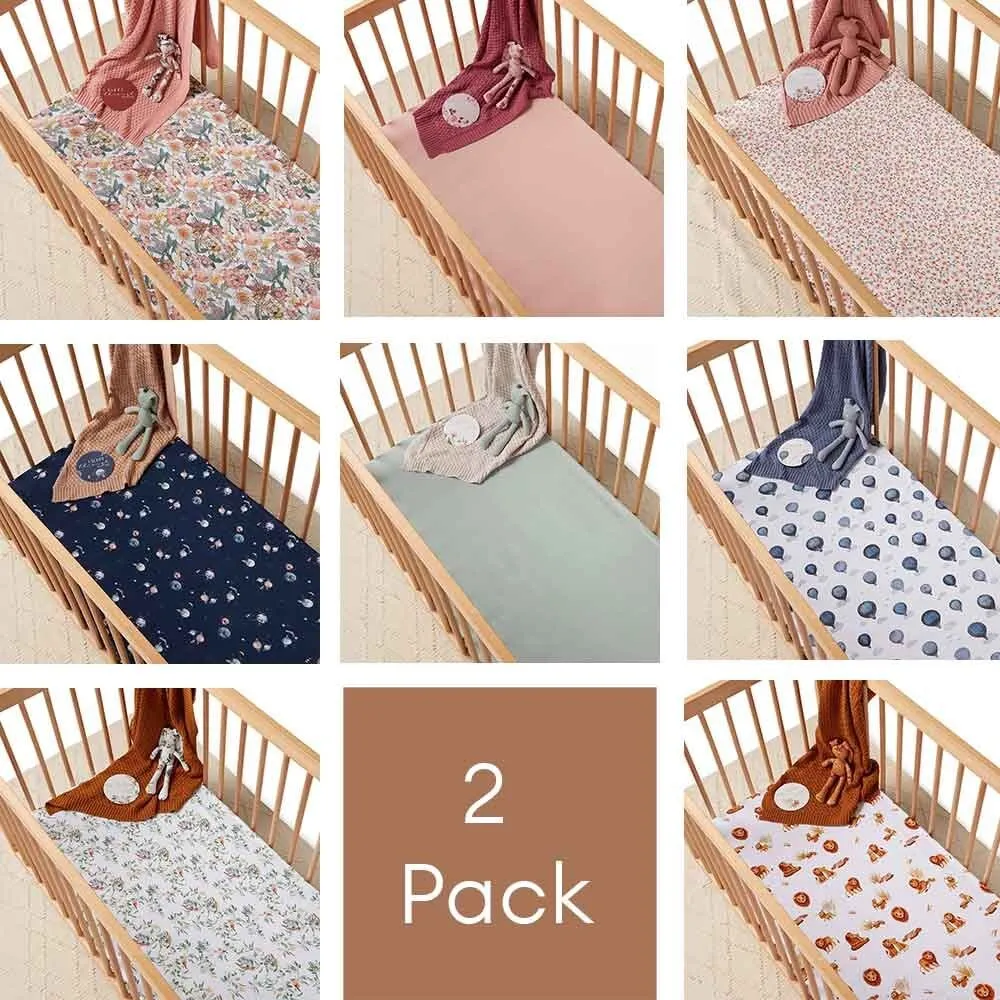 2 Pack Organic Fitted Cot Sheets