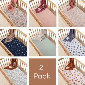 2 Pack Organic Fitted Cot Sheets