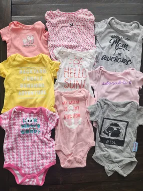 3-6M onesies. Short sleeve summer bundle. , Kids 6 Month (3-6M)