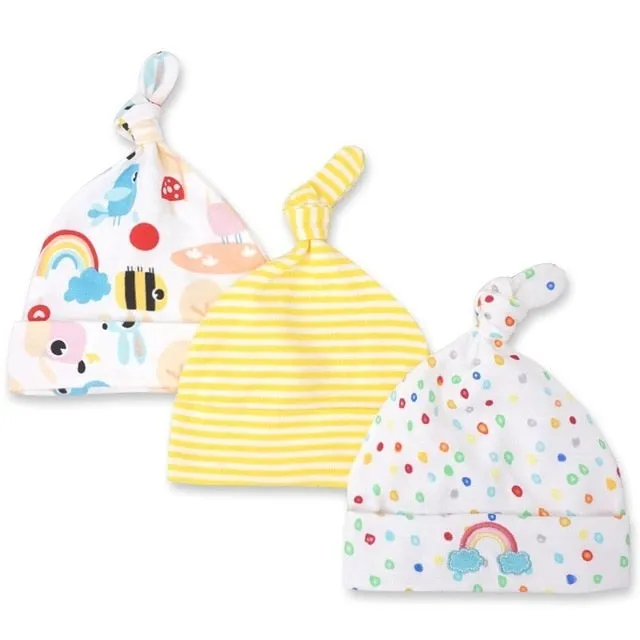 3pcs/lot Baby Hats 100% cotton Printed Baby Hats & Caps