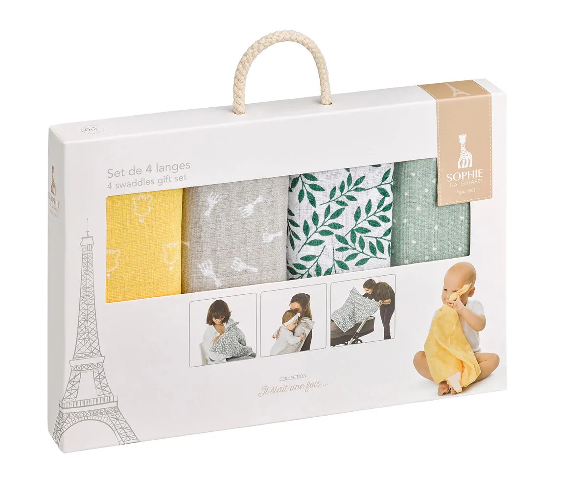 4 Colored Swaddles Set | Sophie la Girafe