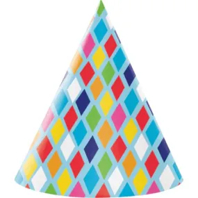8 Pack Adult Bright Birthday Hats