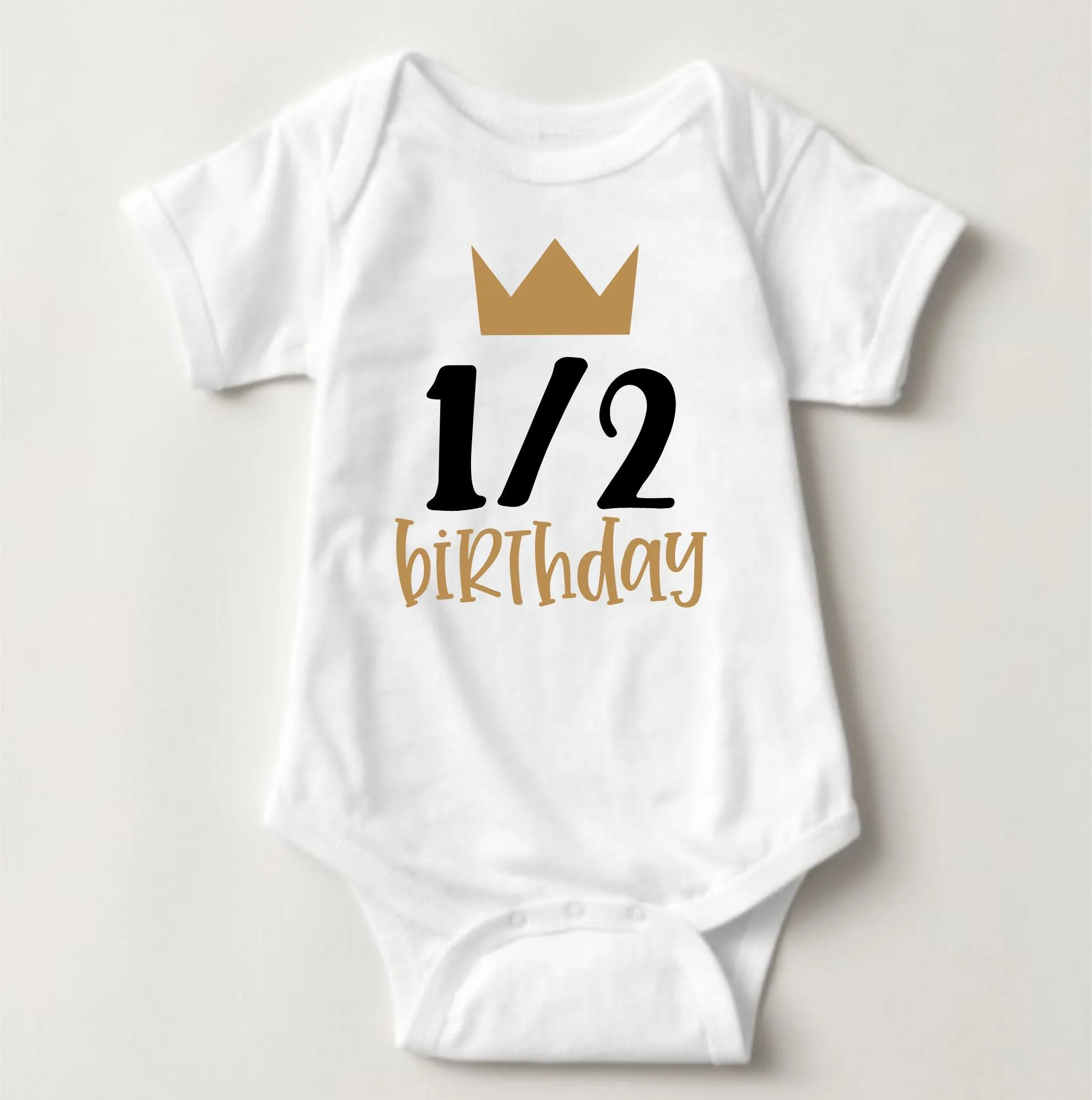 Baby 1/2 Birthday Onesies - 1/2 Birthday Prince Crown