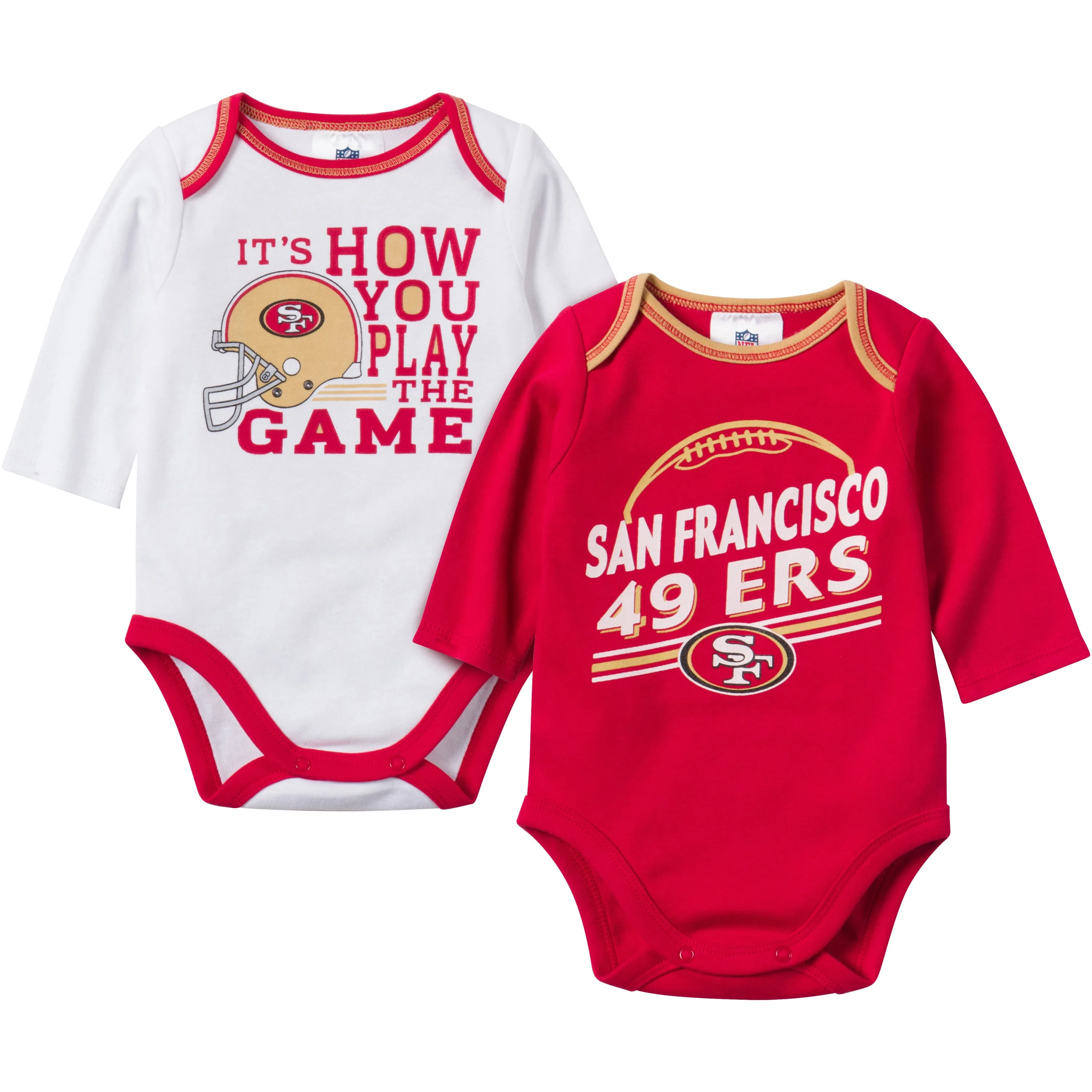 Baby 49ers Fan Long Sleeve Onesie 2 Pack