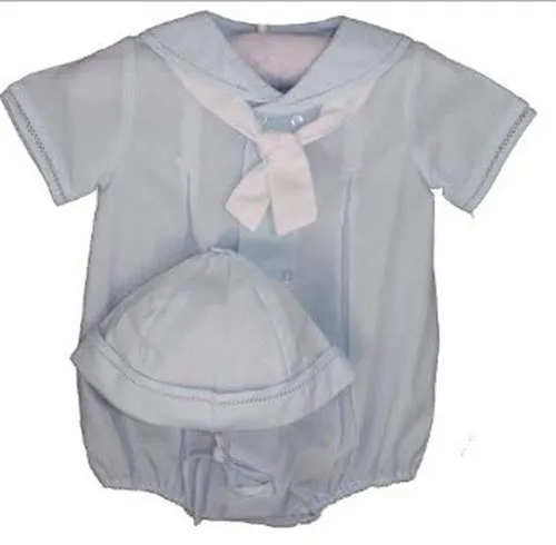 Baby Blue Boys Nautical Romper
