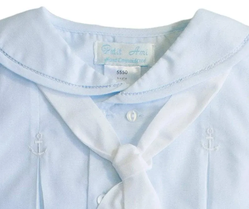 Baby Blue Boys Nautical Romper