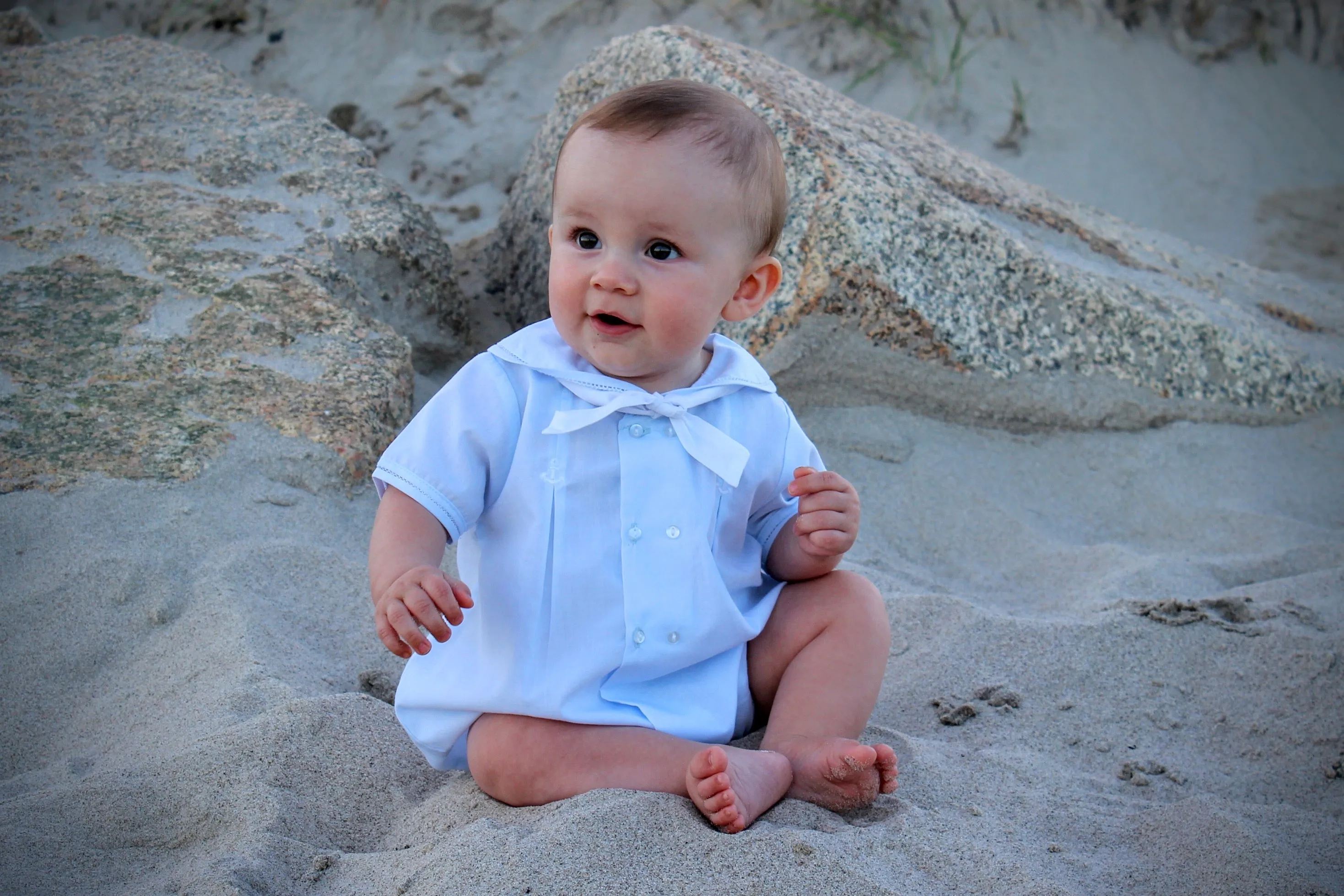 Baby Blue Boys Nautical Romper