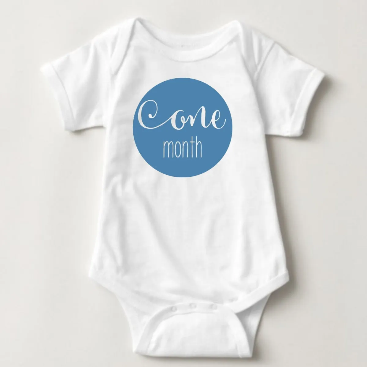 Baby Custom Monthly Onesies - Cursive Boys