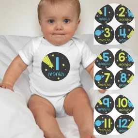 Baby Custom Monthly Onesies - Galaxy