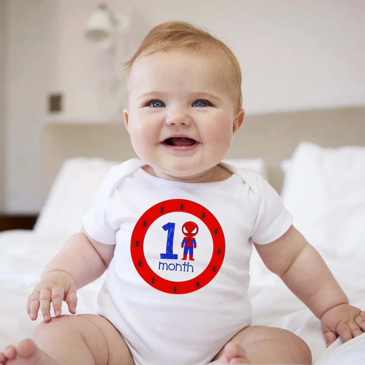 Baby Custom Monthly Onesies - Superheroes
