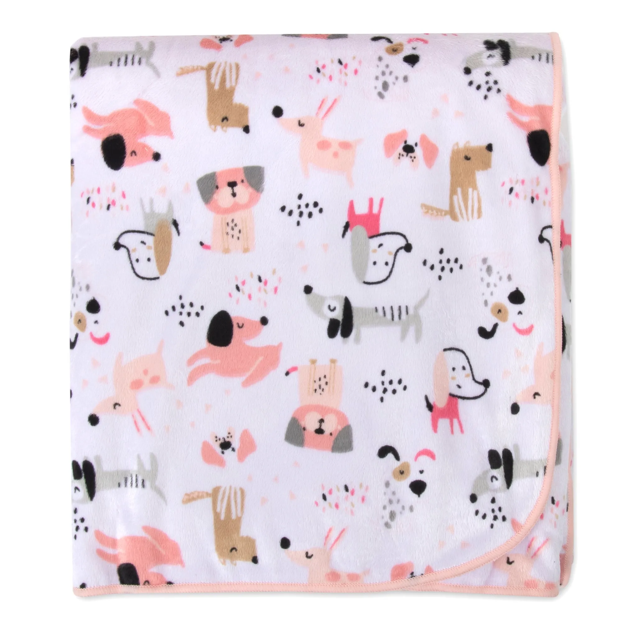 Baby Fleece Blankets 36" x 30" - Pink Puppy