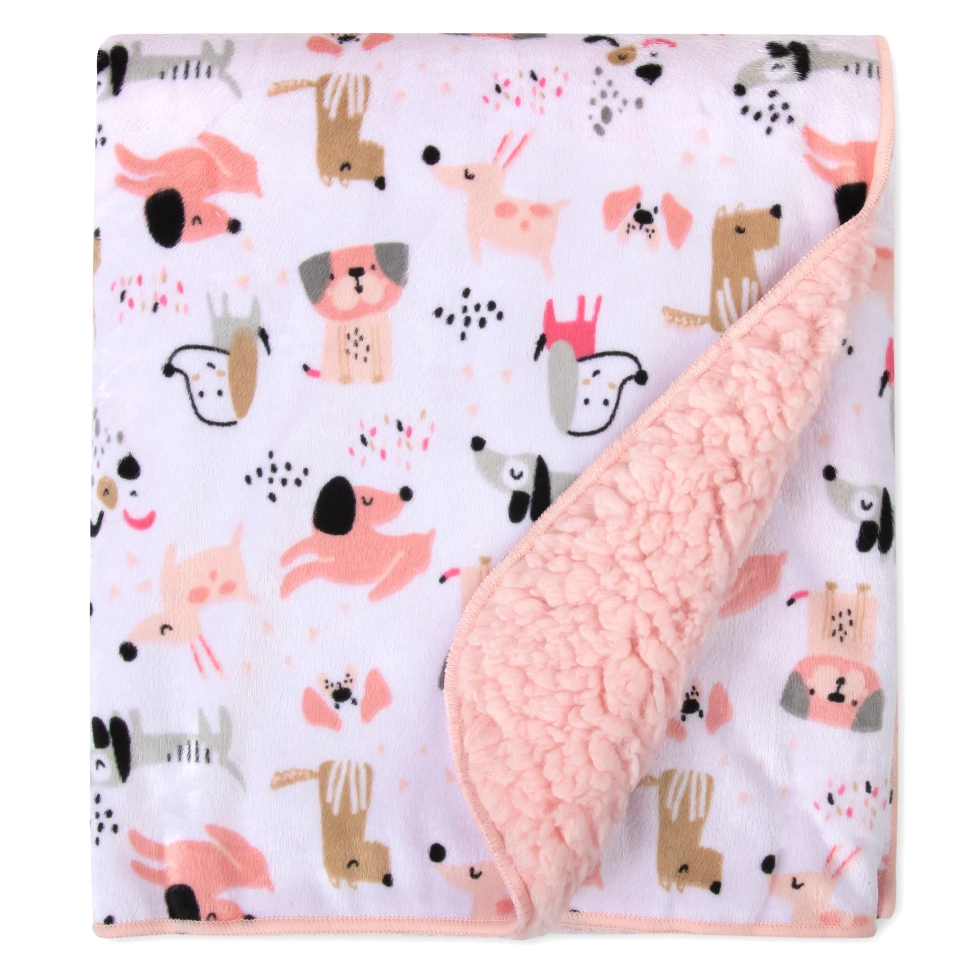Baby Fleece Blankets 36" x 30" - Pink Puppy
