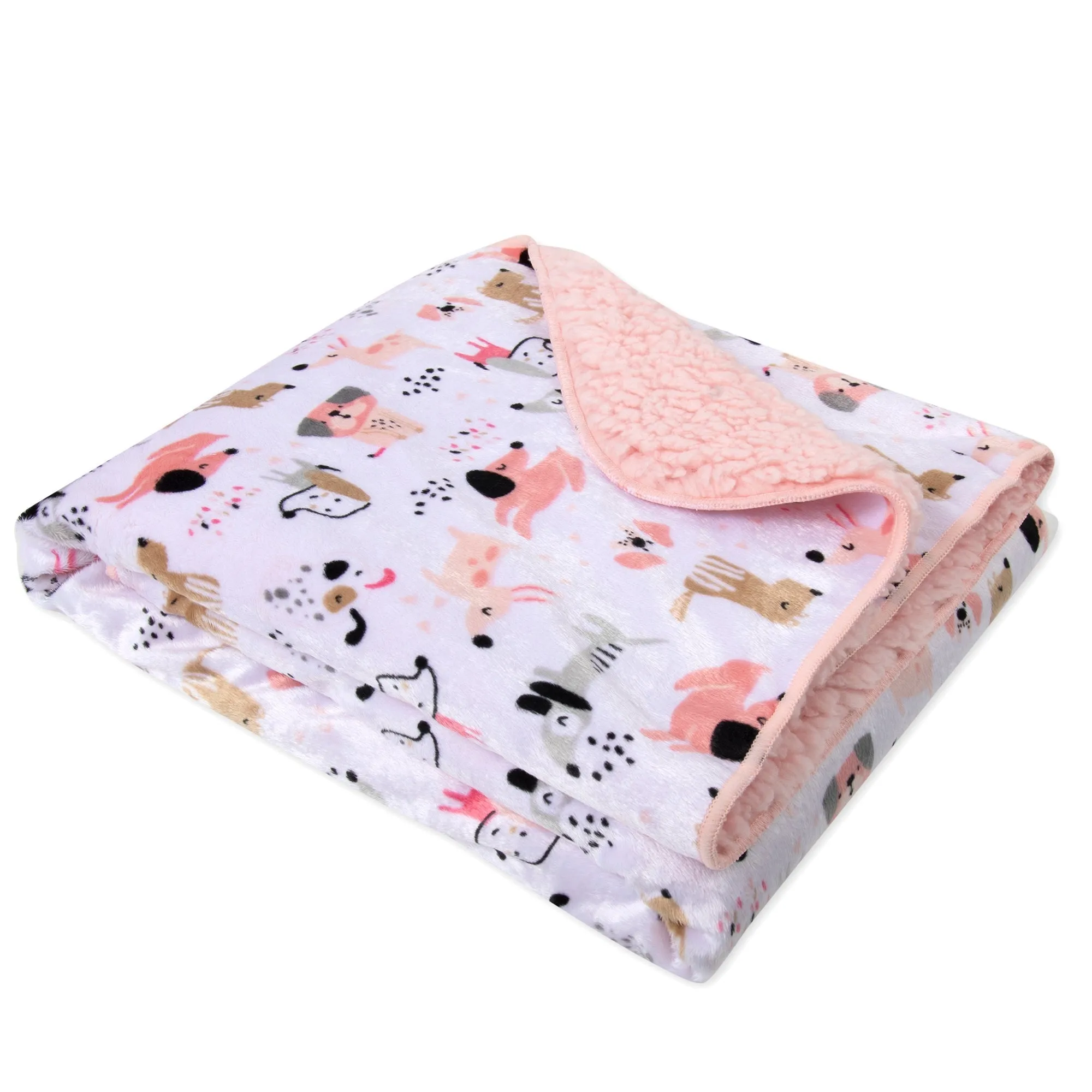 Baby Fleece Blankets 36" x 30" - Pink Puppy