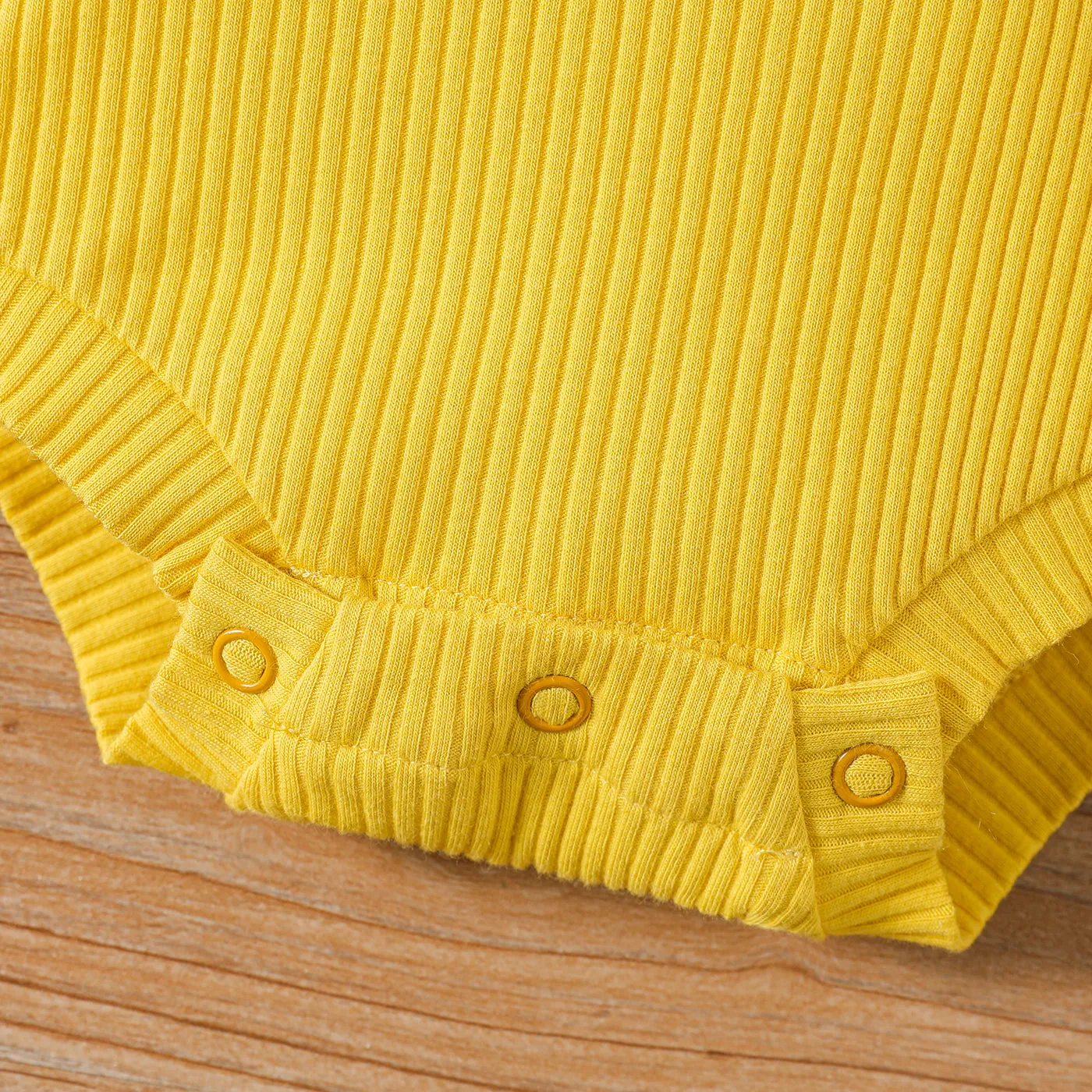 Baby Girl 100% Cotton Solid Color Ribbed Sleeveless Rompers