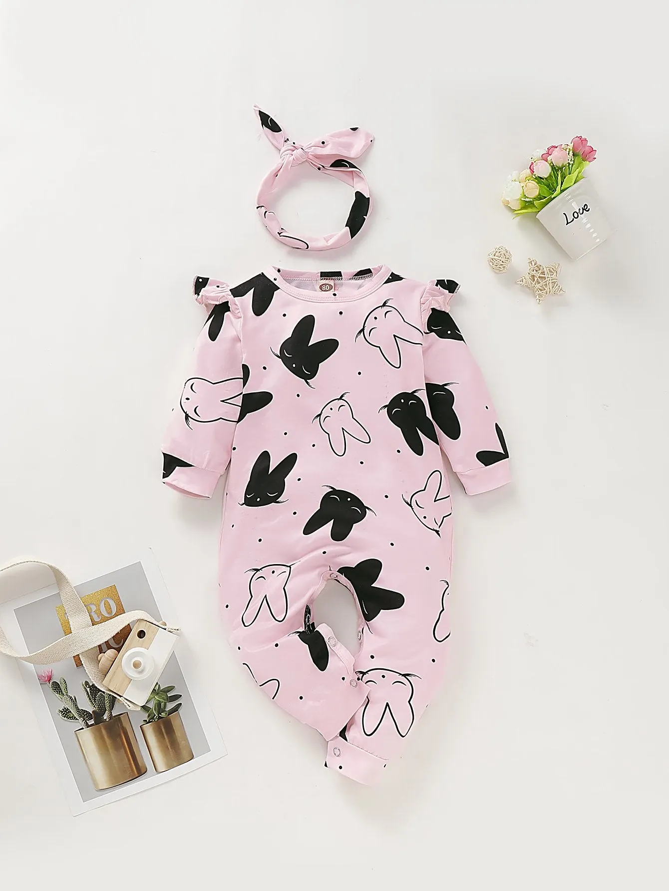 Baby girl casual Animal & rabblt Rompers & Bodysuits