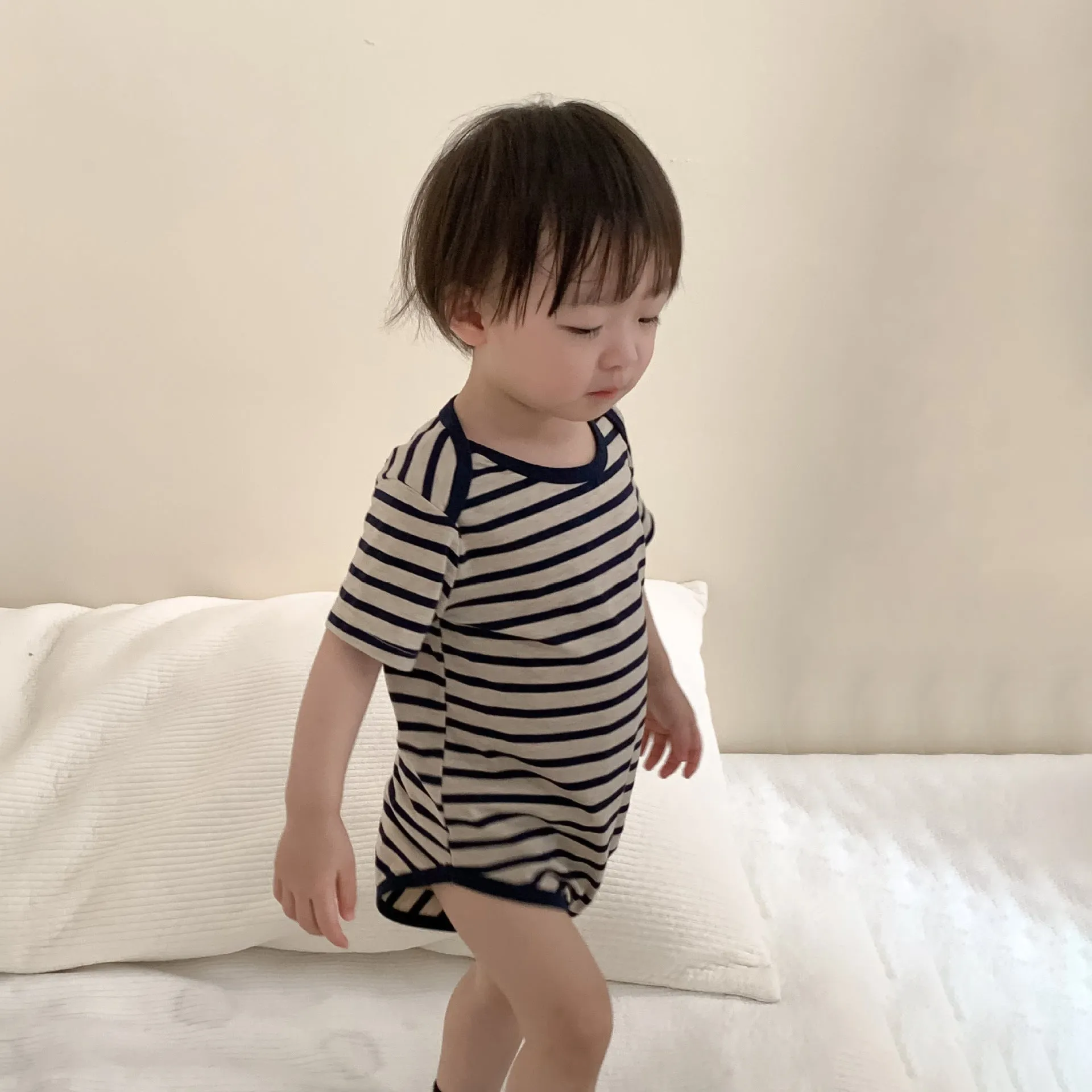 Baby Girls Boys Striped Cartoon Rompers Wholesale 24052248