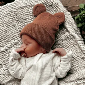 Baby Hat - Sandalwood Bear Print