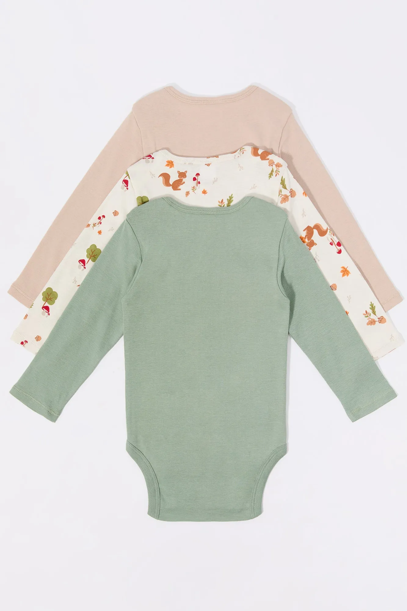 Baby Little Explorer Graphic Long Sleeve Onesie (3 Pack)