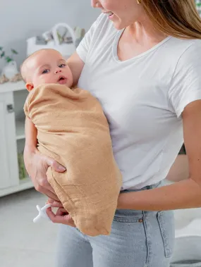 Baby Muslin Swaddle Blankets - Caramel