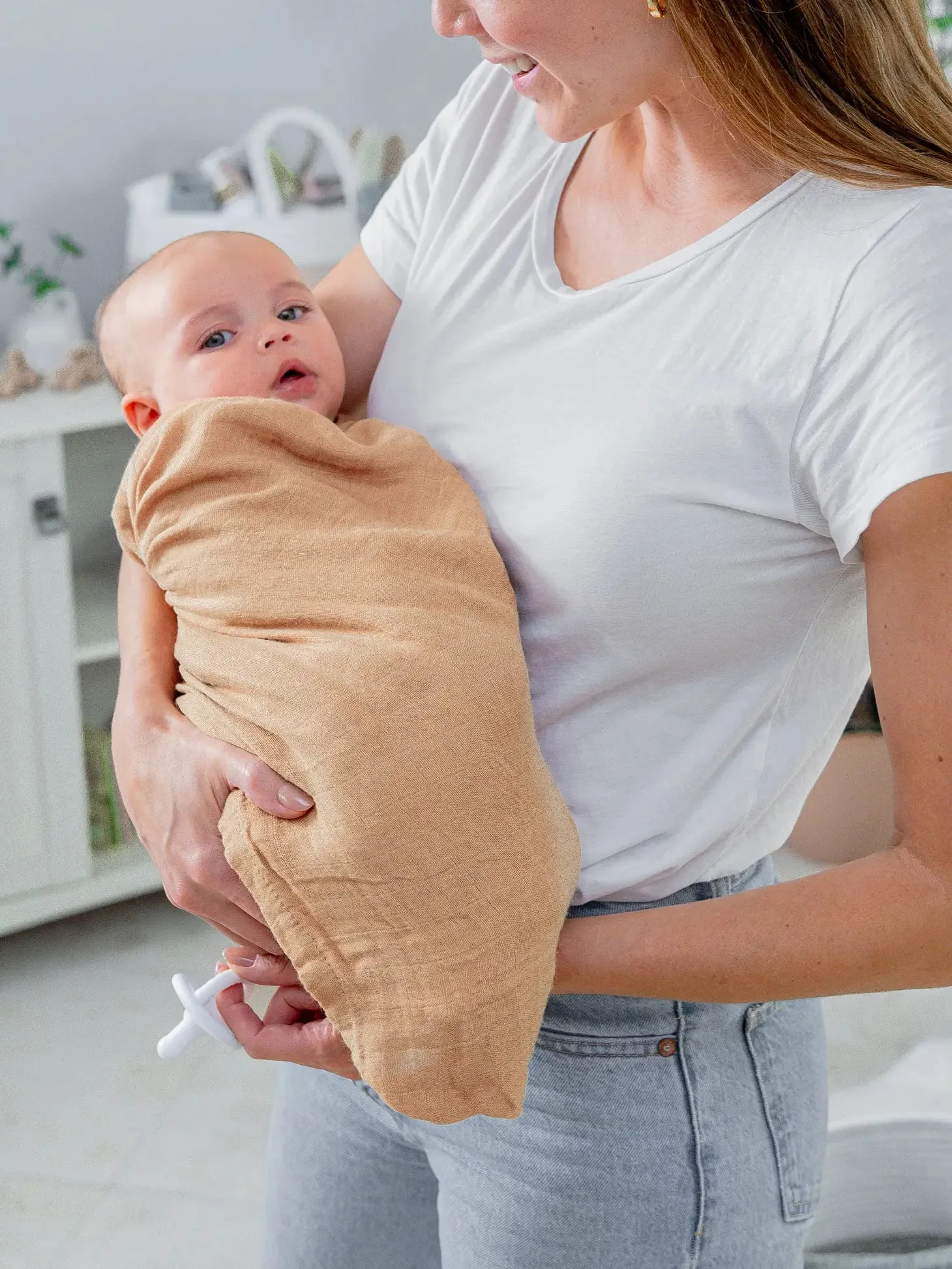 Baby Muslin Swaddle Blankets - Caramel