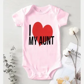 Baby Romper Love Aunt Pink