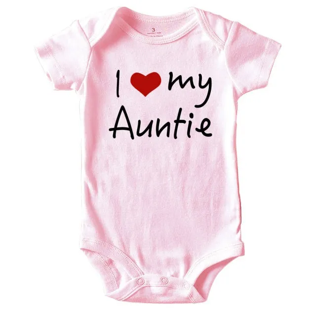 Baby Romper Love Auntie Pink