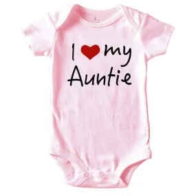 Baby Romper Love Auntie Pink