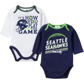 Baby Seahawks Fan Long Sleeve Onesie 2 Pack