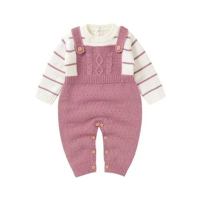 Baby Solid Knit Rompers