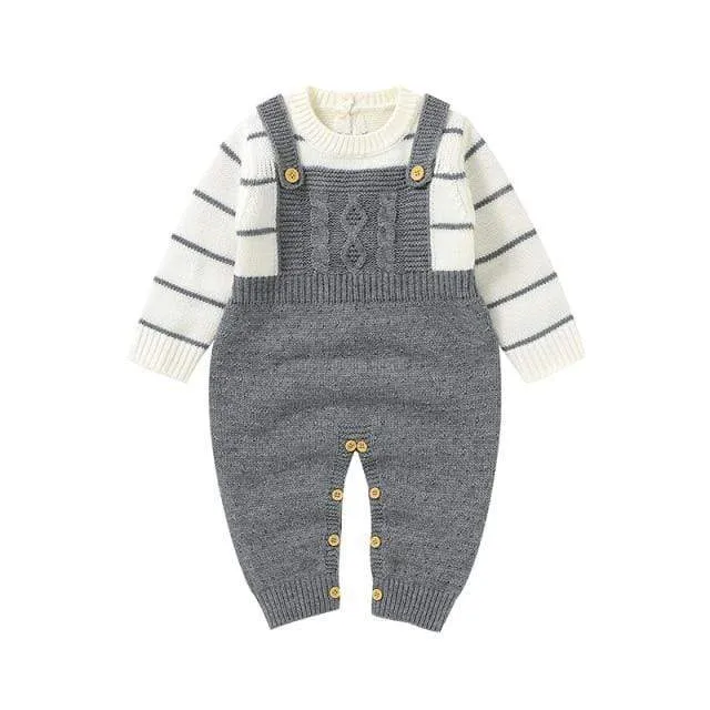 Baby Solid Knit Rompers