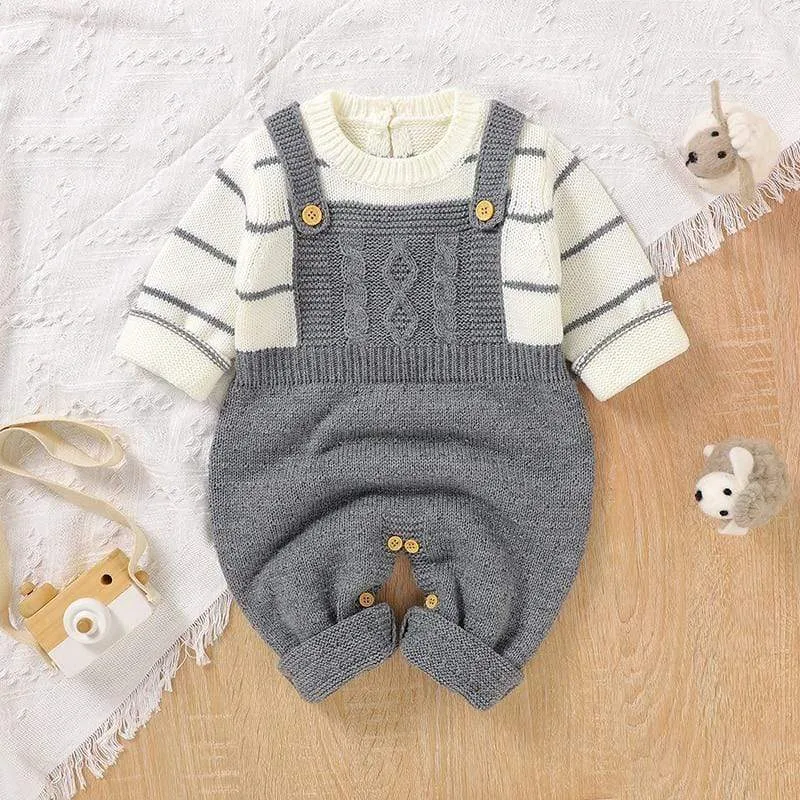 Baby Solid Knit Rompers