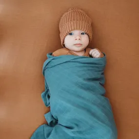 Baby Swaddle/Wrap - Organic Bamboo Muslin - Sea Blue