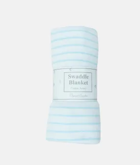 Baby Swaddling Blanket  -  Blue Stripes
