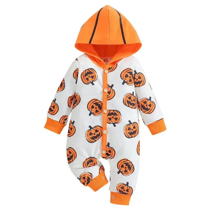 Baby Unisex Casual Hooded Rompers