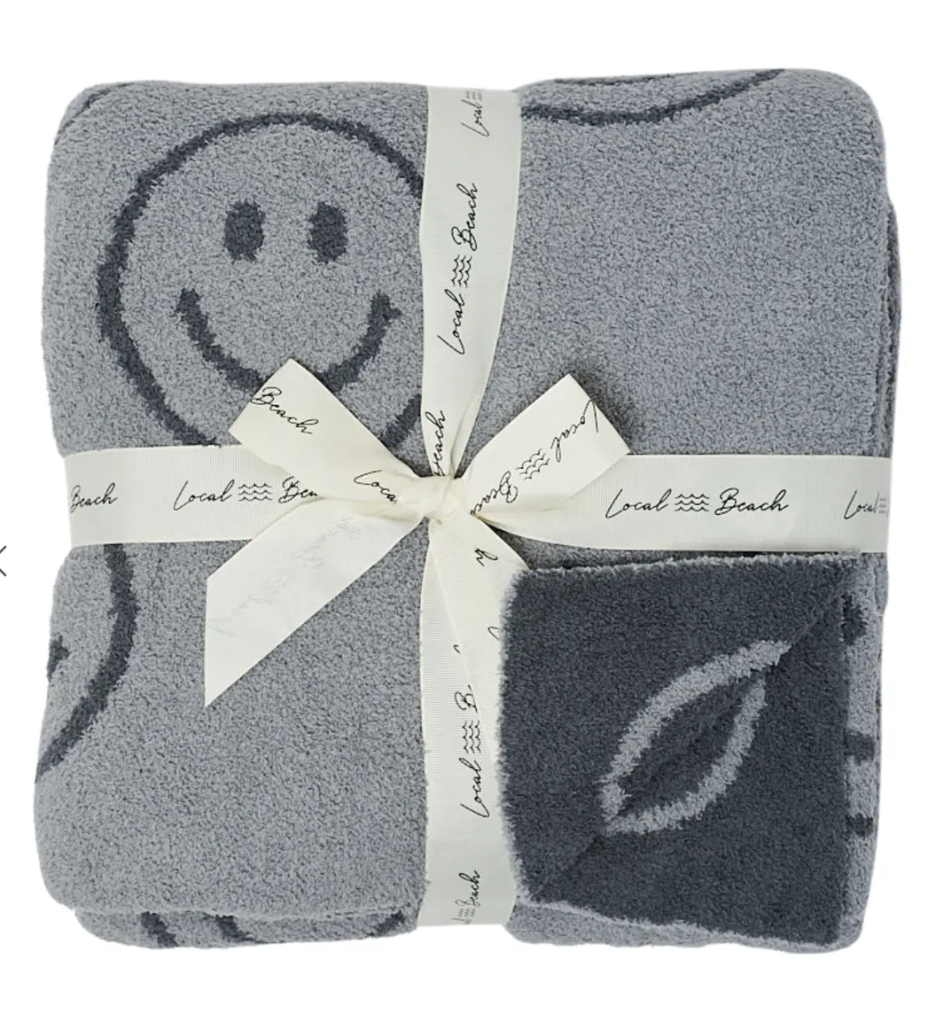Baby/Dog Blanket | Smiley Lux | Slate   Grey