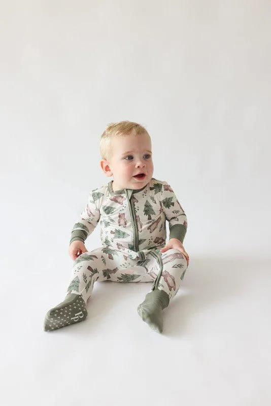 Bamboo Convertible Footie Romper - Beary (Bears)