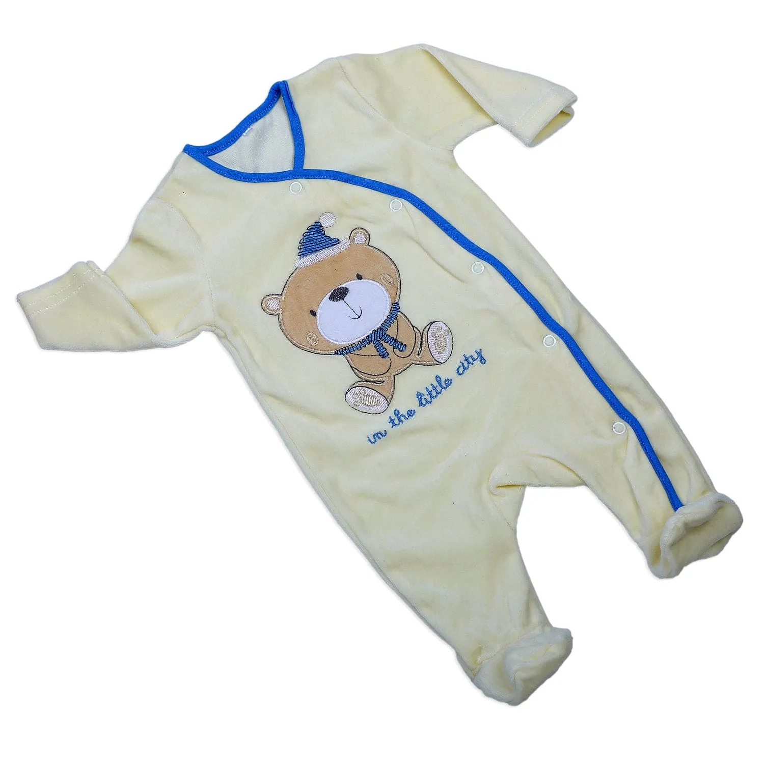 Bear In The City Infant Full Sleeves Snap Button Bodysuit Romper - Yellow