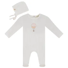 Bebe Bella Pink Hot Air Balloon Footie   Bonnet
