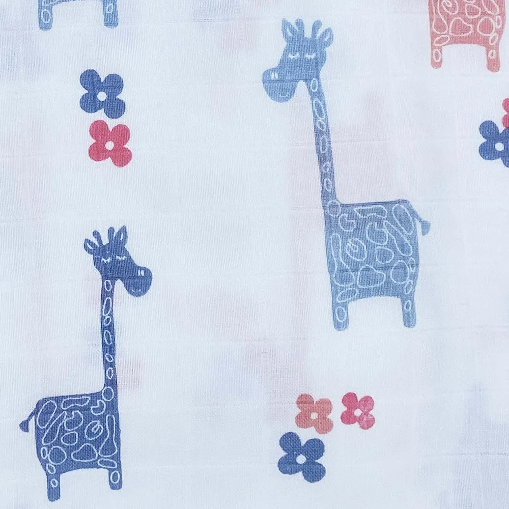 Bird & Giraffe Design Muslin Swaddle Wrap- Pack Of 2