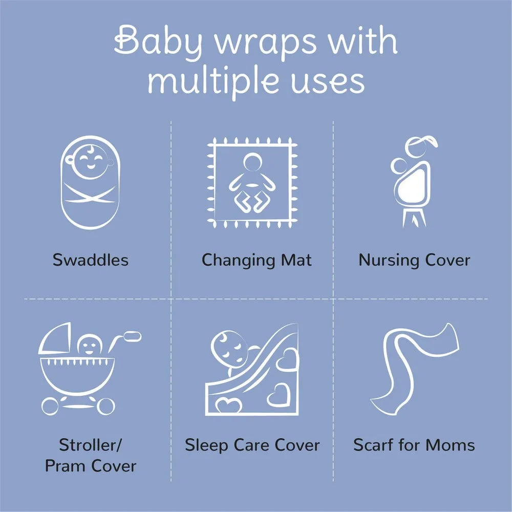 Bird & Giraffe Design Muslin Swaddle Wrap- Pack Of 2