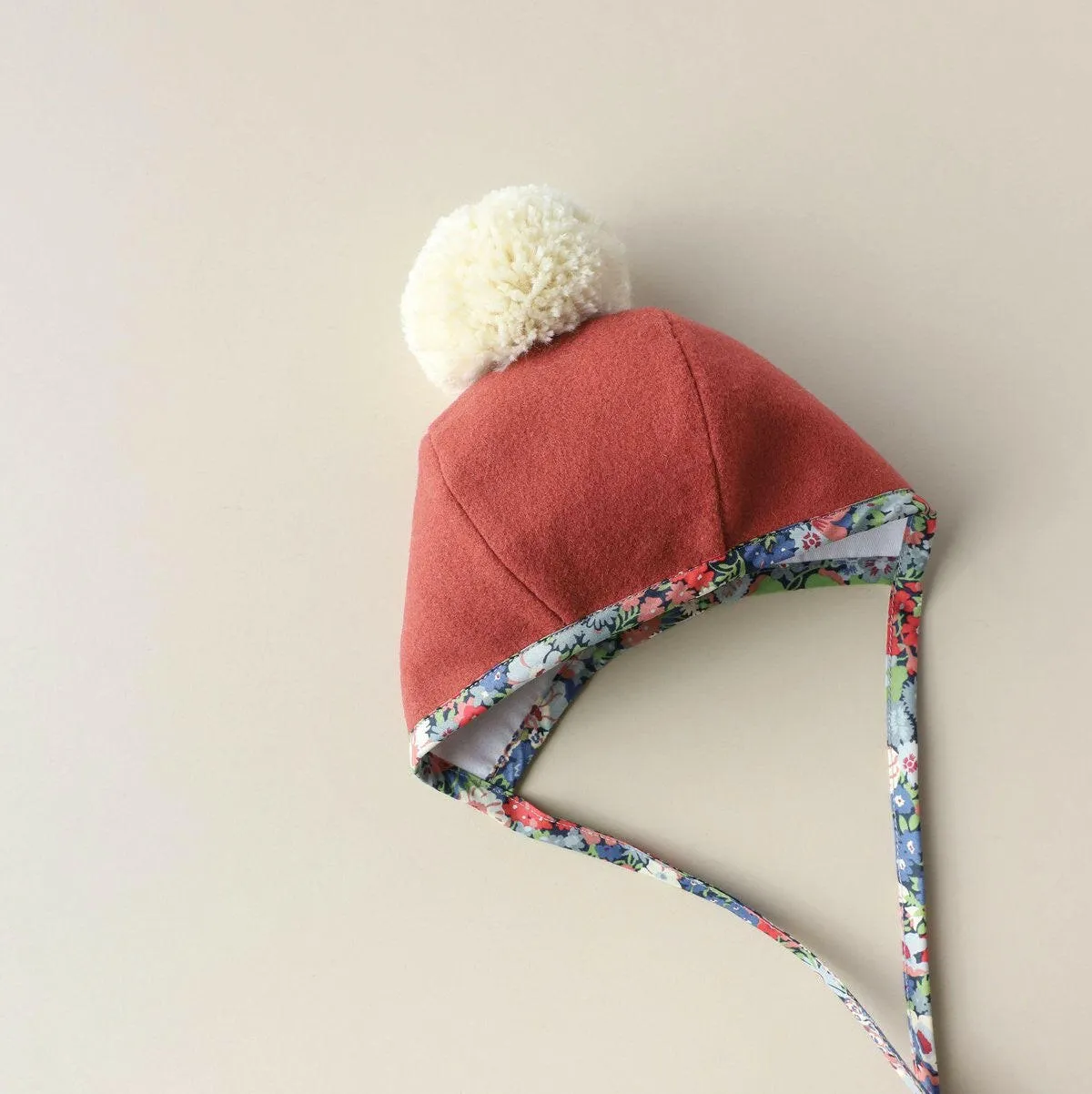 Blooming Pom Briar Baby Wool Bonnet
