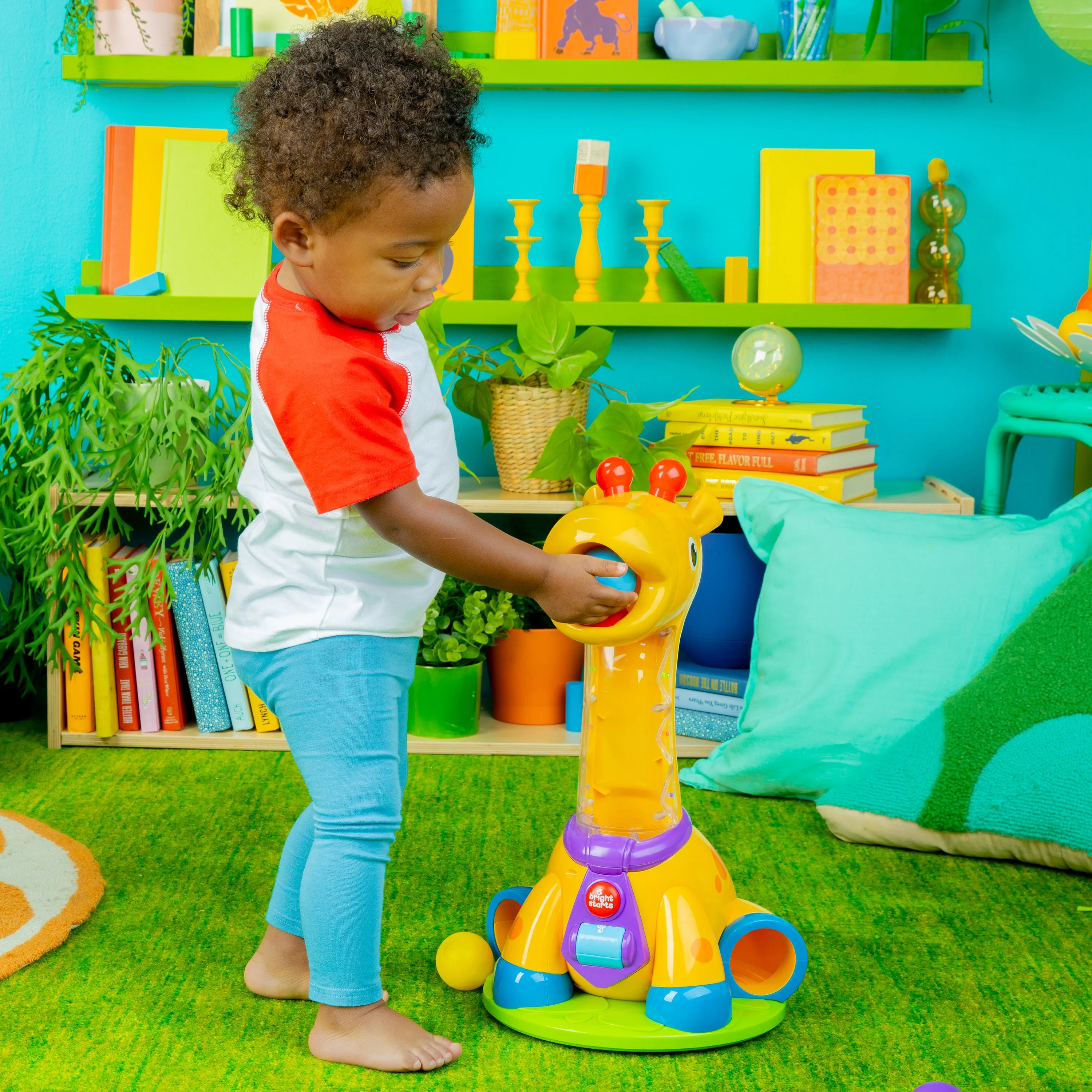 Bright Starts Spin & Giggle Giraffe Ball Popper Musical Baby & Toddler Toy