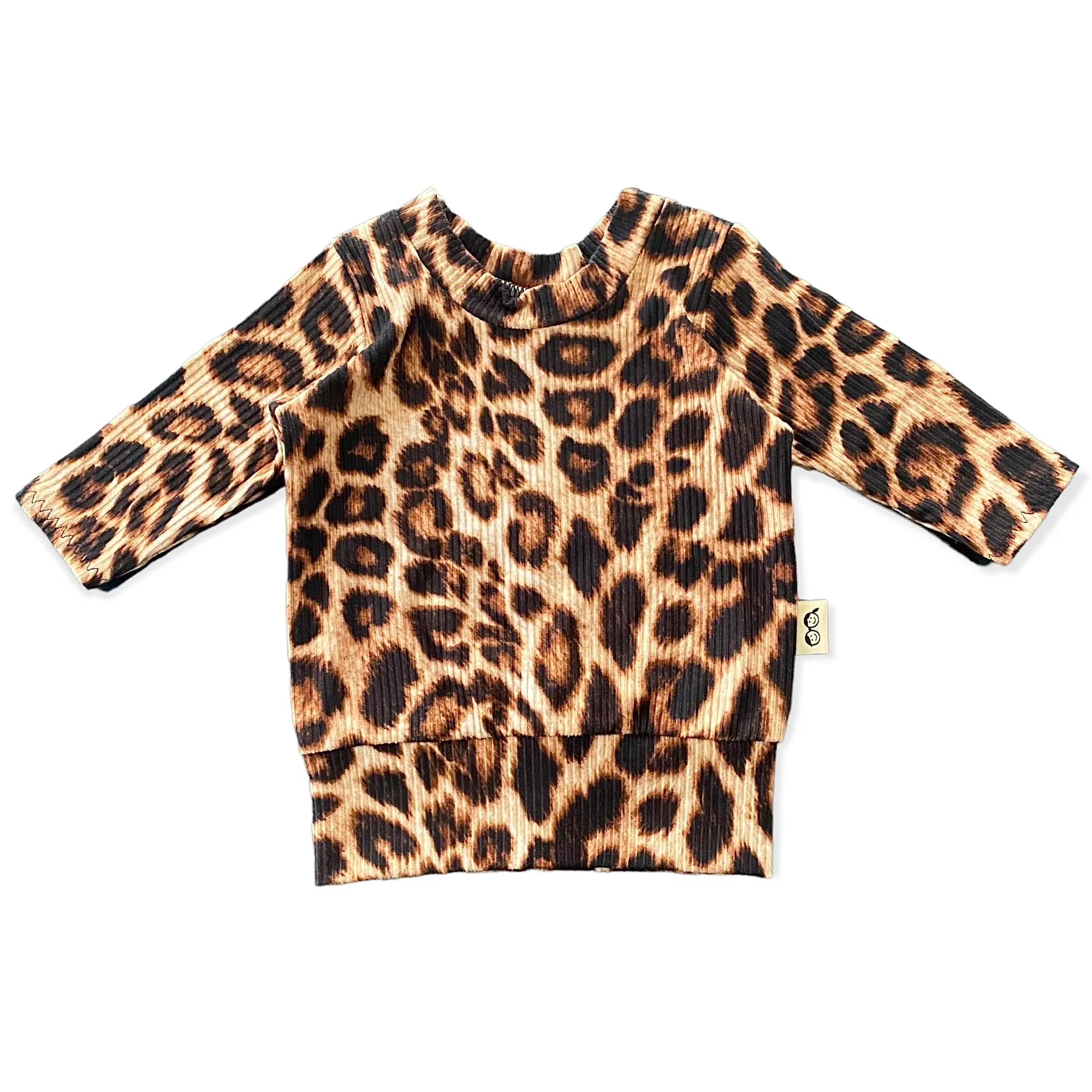 Brown Cheetah Ribbed Lounge Set