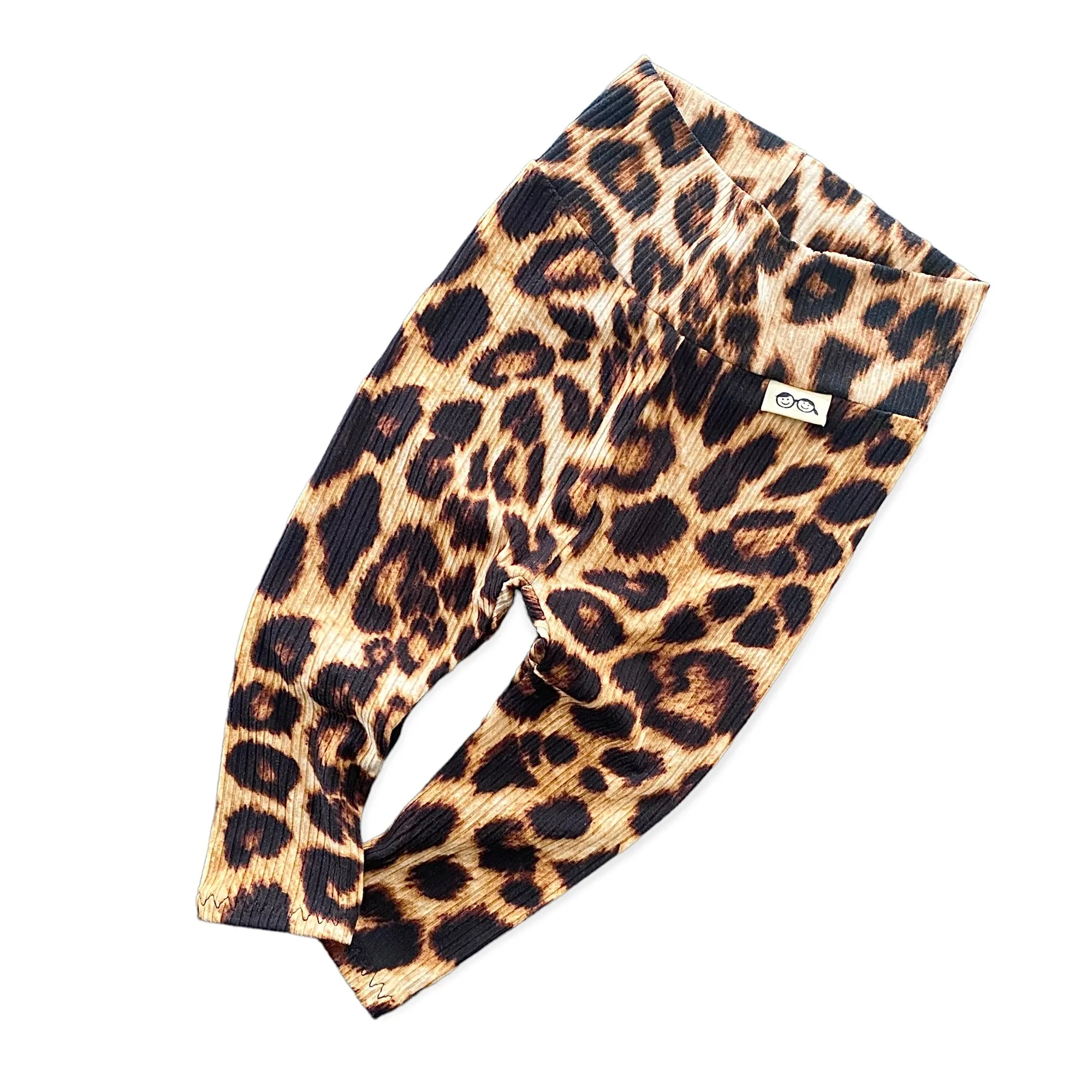 Brown Cheetah Ribbed Lounge Set