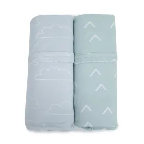 Bubba Blue Nordic 2pk Jersey Wrap - Dusty Blue/Mint