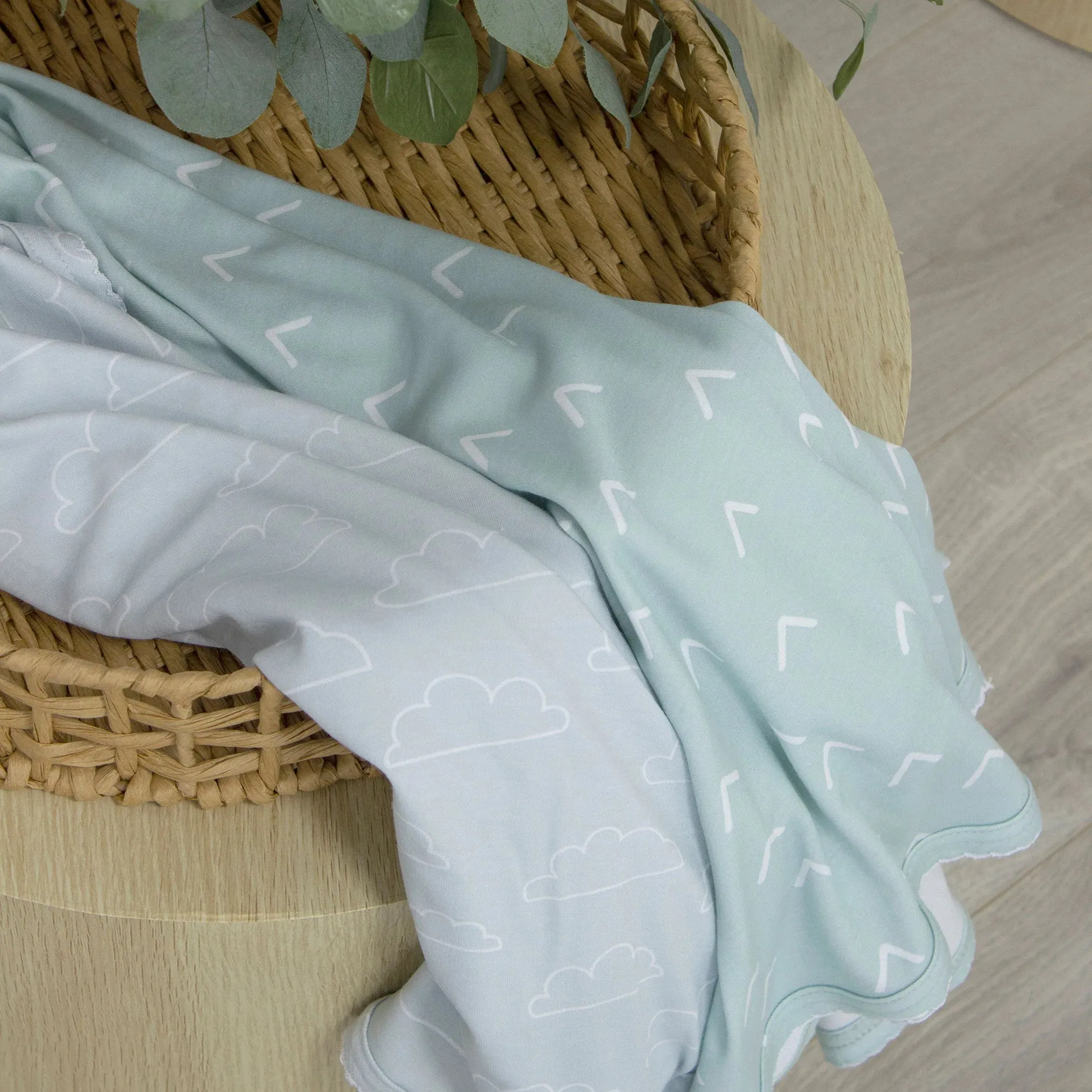Bubba Blue Nordic 2pk Jersey Wrap - Dusty Blue/Mint