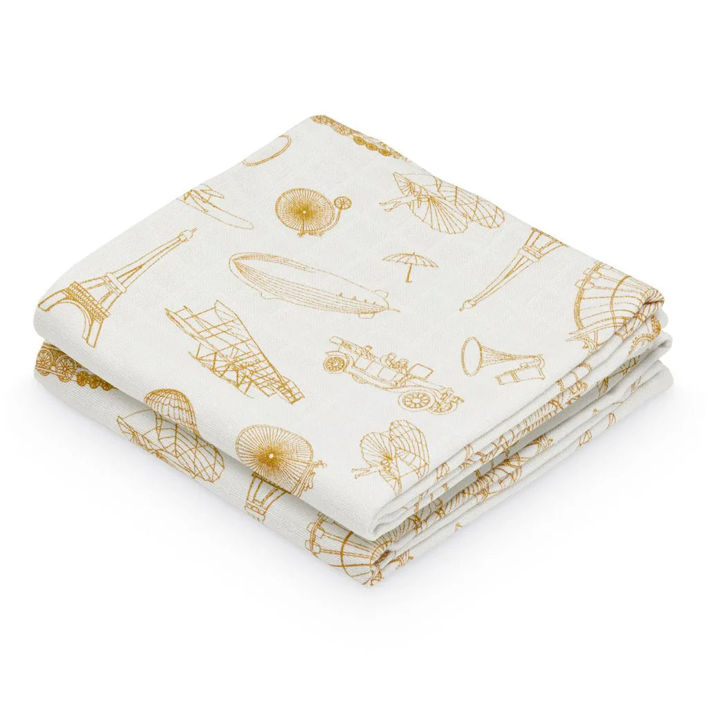 Cam Cam Copenhagen Muslin Cloth Printed Inventions - Pack of 2